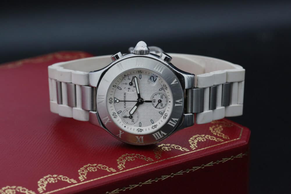cartier 2424 White 21  36mm  21 Chronoscaph - Image 6