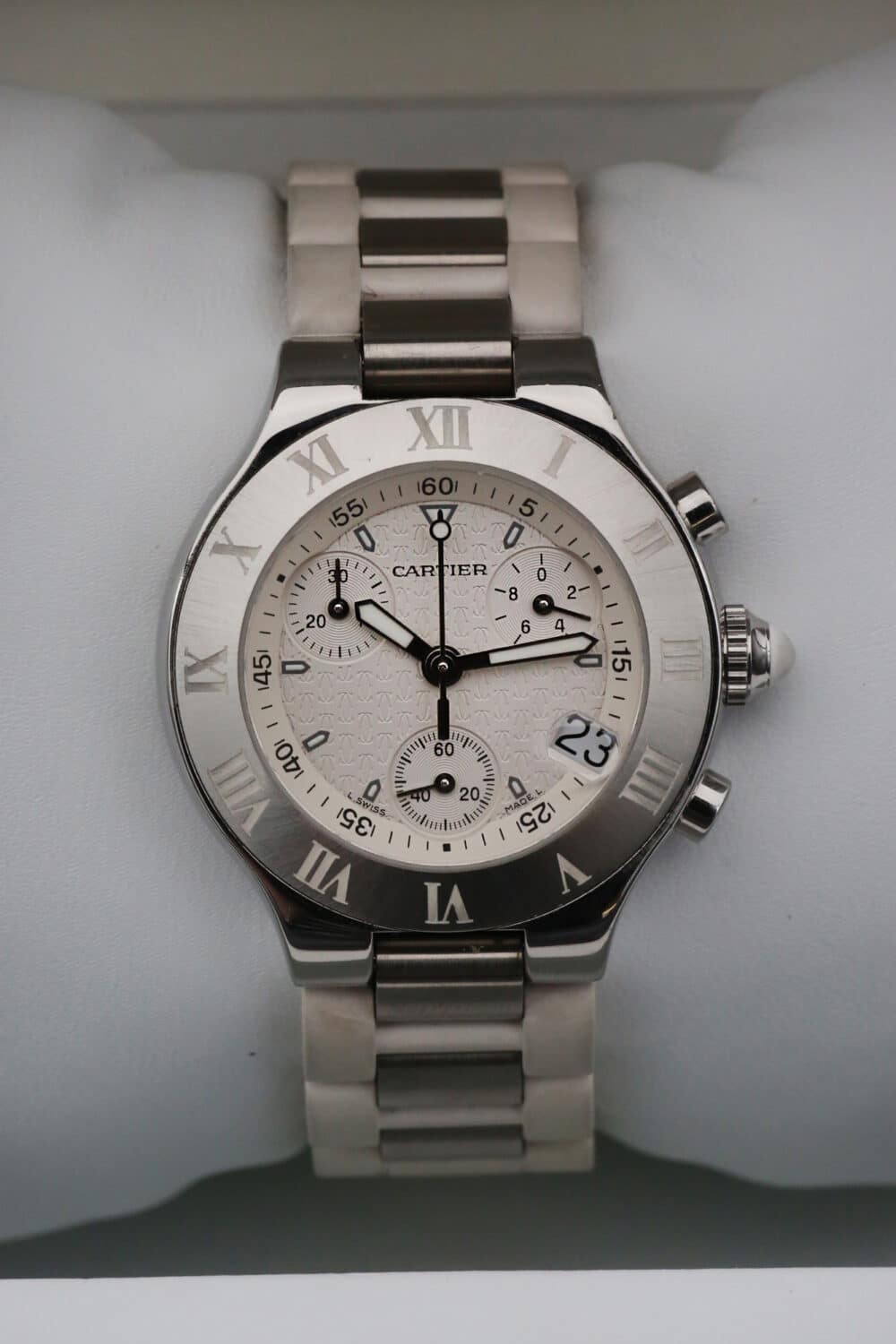 cartier 2424 White 21  36mm  21 Chronoscaph